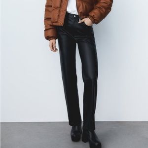 Zara (Never worn, in box, with tags) FULL LENGTH THE ‘90S LEATHER PANTS